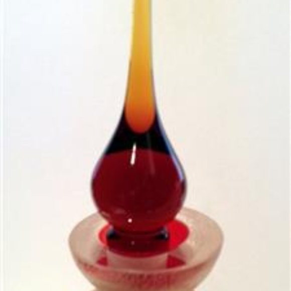 Mouth Blown Red Fire Perfume Bottle J75 NEW - Picture 4 of 8